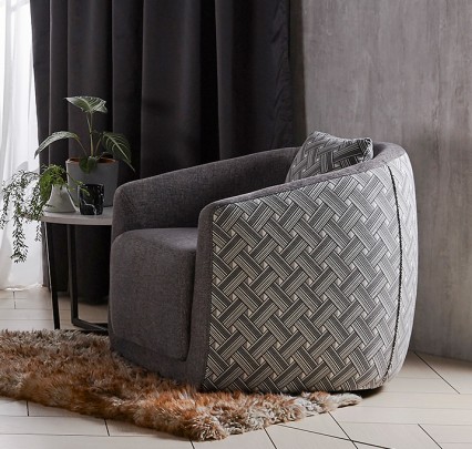 1-Seater Fabric Lounge Chair with Ultra-Comfortable Armrests